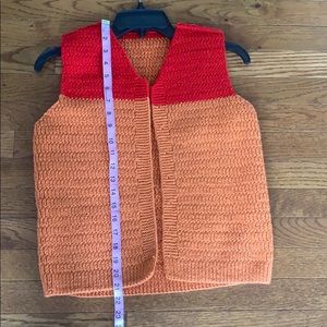 Red and Orange Knitted Vest